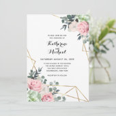 多肉性フローラ幾何学結婚式招待状 招待状 (スタンド正面)