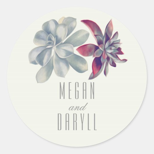 多肉性フローラ結婚ブーケ ラウンドシール (正面)