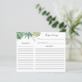 多肉性ブライダルシャワーレシピカード (スタンド正面)