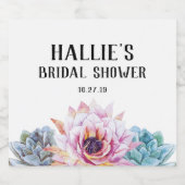 多肉性ブライダルシャワー リキュールボトルラベル (シングルラベル)