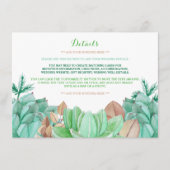 多肉性ブーケ植物性結婚フローラ詳細 エンクロージャーカード (正面)