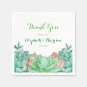 多肉性ブーケ植物性結婚フローラ スタンダードカクテルナプキン (正面)