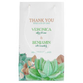 多肉性ブーケ植物性結婚フローラ スモールペーパーバッグ (正面)