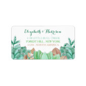 多肉性ブーケ植物性結婚フローラ ラベル (正面)