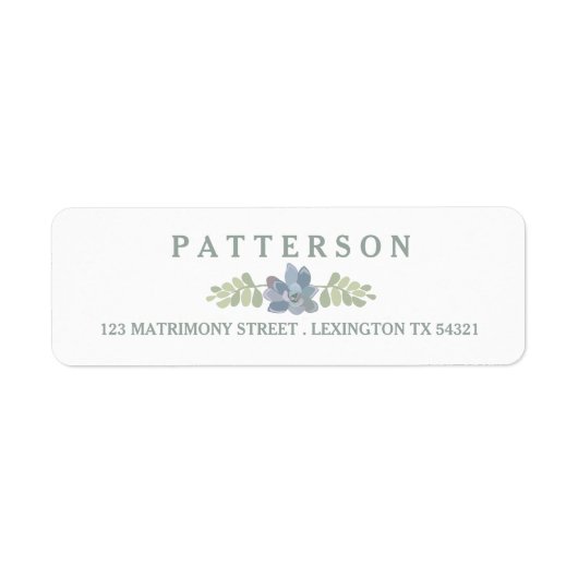 多肉性ブーケ結婚フローラ差出人住所 ラベル (正面)