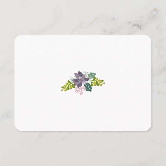 多肉性ブーケIIフローラ結婚の挿入カード エンクロージャーカード (裏面)