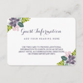 多肉性ブーケIIフローラ結婚の挿入カード エンクロージャーカード (正面)