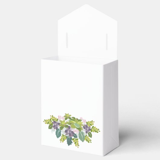 多肉性ブーケIIフローラ結婚式の引き出物箱 フェイバーボックス (オープン)