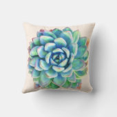 多肉性プリント化粧枕 クッション (裏面)