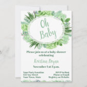 多肉性ベビーシャワー招待状 招待状 (正面)