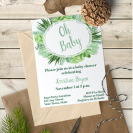 多肉性ベビーシャワー招待状 招待状