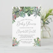 多肉性ベビーシャワー招待状 招待状 (スタンド正面)