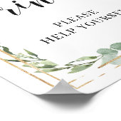 多肉性モダンの緑のフローラドリンクの看板 ポスター (角)