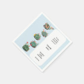 多肉性モダンサボテンの赤ちゃんシャワー スタンダードカクテルナプキン (角)