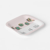 多肉性モダンサボテンの赤ちゃんシャワー ペーパープレート (傾斜あり)