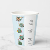 多肉性モダンサボテンの赤ちゃんシャワー 紙コップ (正面)