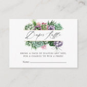 多肉性幾何学的ベビーシャワーおむつラッフル エンクロージャーカード (正面)