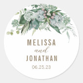 多肉性庭園の結婚式カスタムシール ラウンドシール (正面)