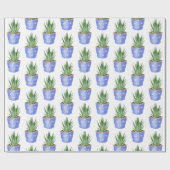 多肉性水玉模様ポット ラッピングペーパー (フラット)