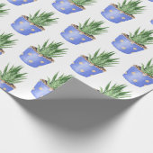 多肉性水玉模様ポット ラッピングペーパー (角)