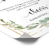 多肉性素朴の緑の葉が開いたバー徴候 ポスター (角)