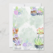 多肉性素養:シックな誕生日招待状 招待状 (裏面)