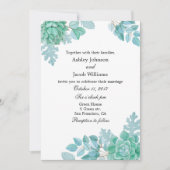 多肉性結婚式招待状。ミント招待状フローラ 招待状 (正面)