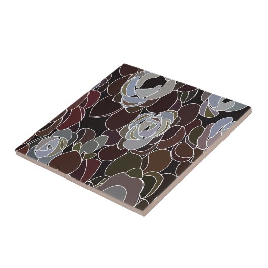 多肉性花カラフル柄 タイル (側面)