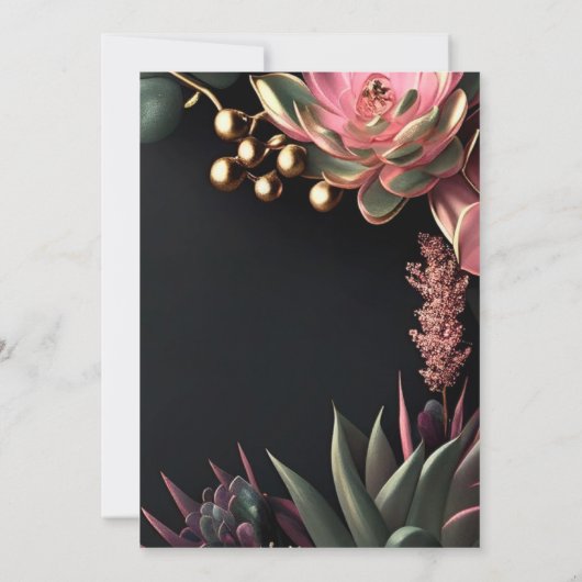 多肉性花誕生日驚きのパーティーフローラ 招待状 (裏面)