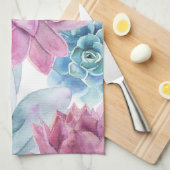 多肉料理シモダンックフィエスタガーデンフローラホワイト キッチンタオル (四つ折り)