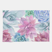 多肉料理シモダンックフィエスタガーデンフローラホワイト キッチンタオル (横)