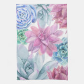 多肉料理シモダンックフィエスタガーデンフローラホワイト キッチンタオル (縦)