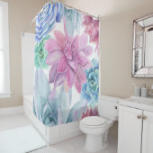 多肉料理シモダンックフィエスタガーデンフローラホワイト シャワーカーテン (インサイチュ)