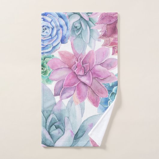 多肉料理シモダンックフィエスタガーデンフローラホワイト バスタオルセット (ハンドタオル)