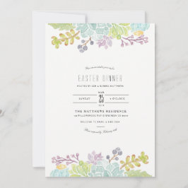 多肉春園 |イースターの水彩 招待状