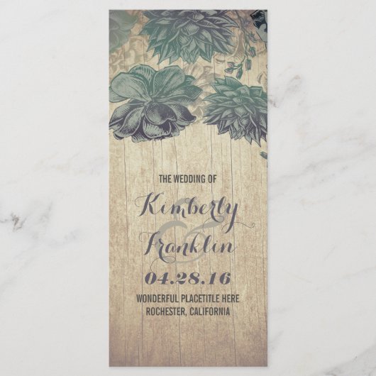 多肉木素朴結婚式 プログラム (正面)