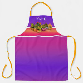 多肉杯オールオーバープリントエプロン エプロン