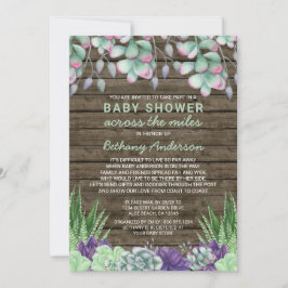 多肉果のマイルを横切る赤ん素朴坊のシャワー 招待状