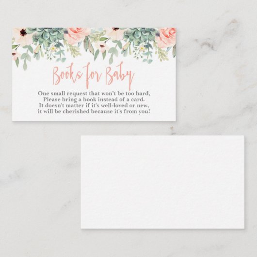 多肉株がブックカードを持って来る エンクロージャーカード (正面/裏面)