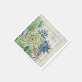 多肉株素朴と木材結婚の縁どID515 スタンダードカクテルナプキン (角)