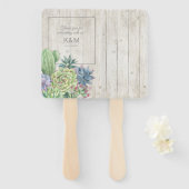 多肉株素朴と木材結婚のID515 ハンドファン (正面&裏面)