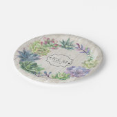 多肉株素朴と木結婚材のリースID515 ペーパープレート (アングル)