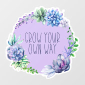 多肉栽培は自分の好みに合わせて紫になる ウィンドウサイン (シート)