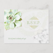 多肉栽培ガーデンサボテン結婚式RSVP インビテーションポストカード (正面)