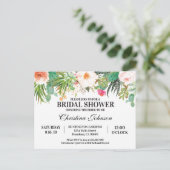 多肉植物とサボテンのウェディングシャワー招待状 ポストカード (スタンド正面)