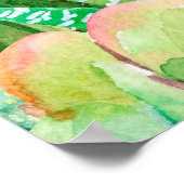 多肉植物とサボテンの庭の模様 ポスター (角)