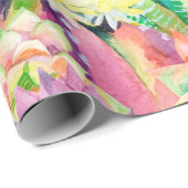 多肉植物とサボテンの庭の模様 ラッピングペーパー (ロールコーナー)