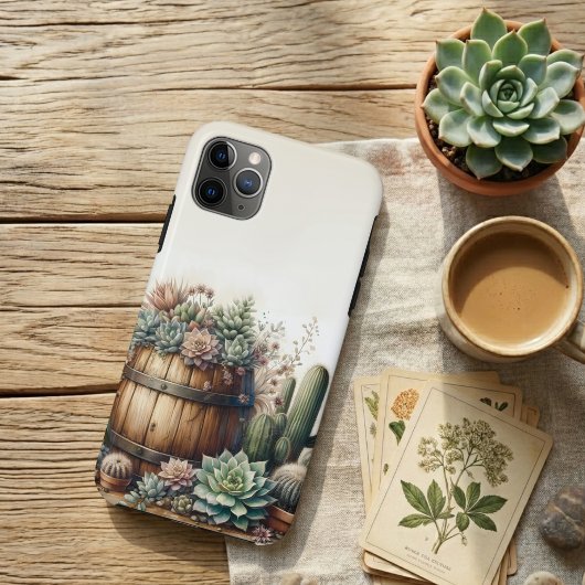 多肉植物とサボテンの素朴なアレンジメント Case-Mate iPhoneケース