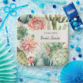 多肉植物とサボテンの花 ペーパープレート (パーティー)