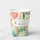 多肉植物とサボテンの花 紙コップ (正面)